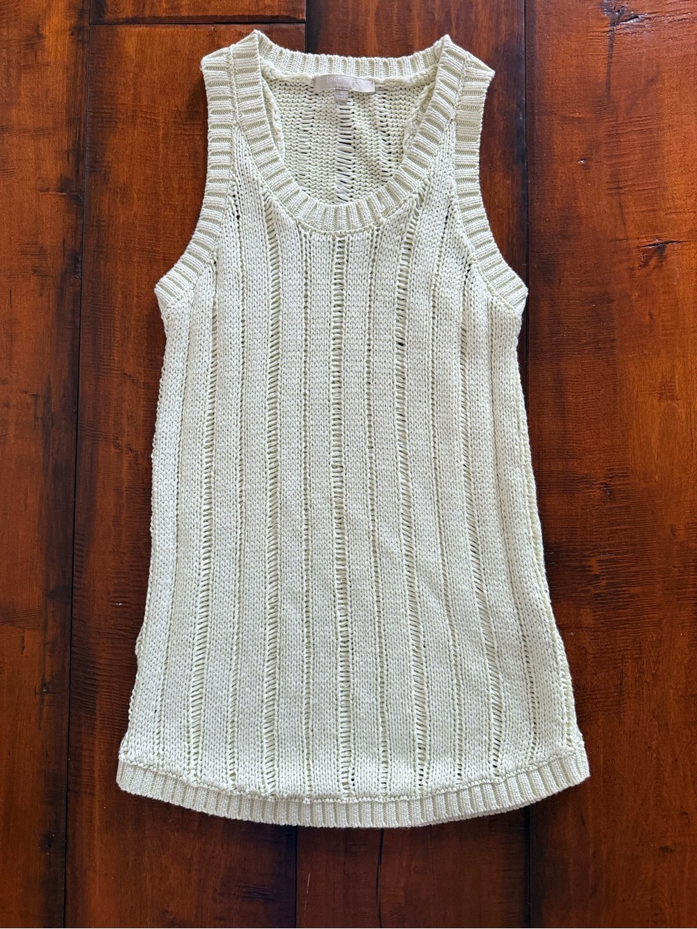 Joan Vass Light Green Knit Sleeveless Tank Top